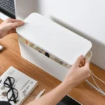 Cable Storage Box Power Board Wire Management Socket Strip Wire Case Dust Charger Socket Organizer Network Bin Charger 5
