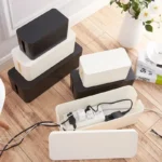 Cable Storage Box Power Board Wire Management Socket Strip Wire Case Dust Charger Socket Organizer Network Bin Charger 3