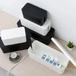 Cable Storage Box Power Board Wire Management Socket Strip Wire Case Dust Charger Socket Organizer Network Bin Charger 2